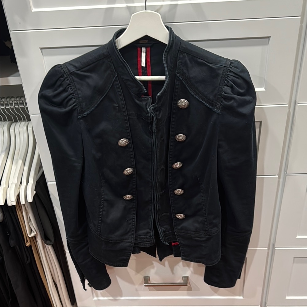 Free People Black Military-Style Women's Jacket
